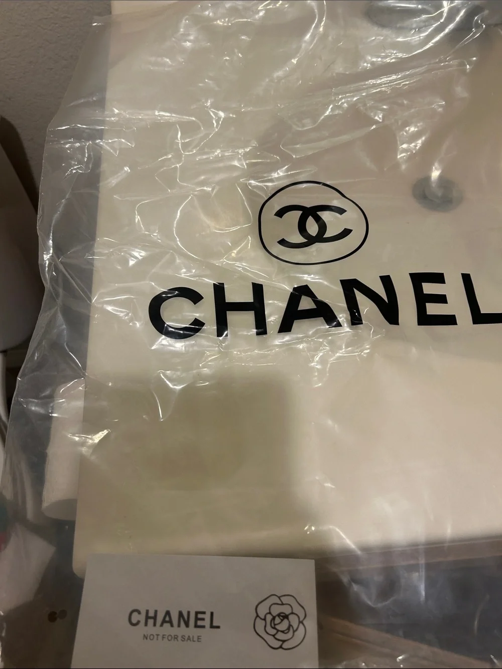 CHANEL Pink Logo Pattern Scarf with Multicolor Block Prints